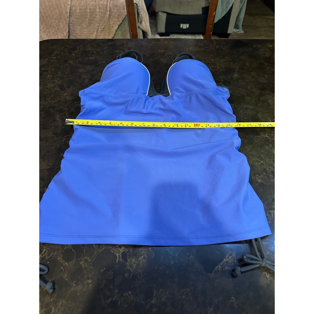 Free Country Blue Tankini Swim Top Adjustable Straps XL SA6125S1
